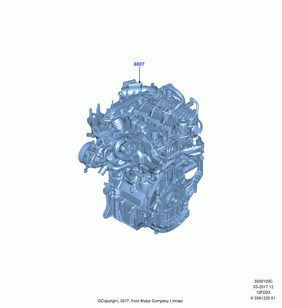 00C - Engine Assy Fully Dressed, 1.0L EcoBoost 120PS/125PS/140PS, (+)"ASM/FNA/GU/MEX/MPS/SN/PR/VIR"; 11/SEP/2017