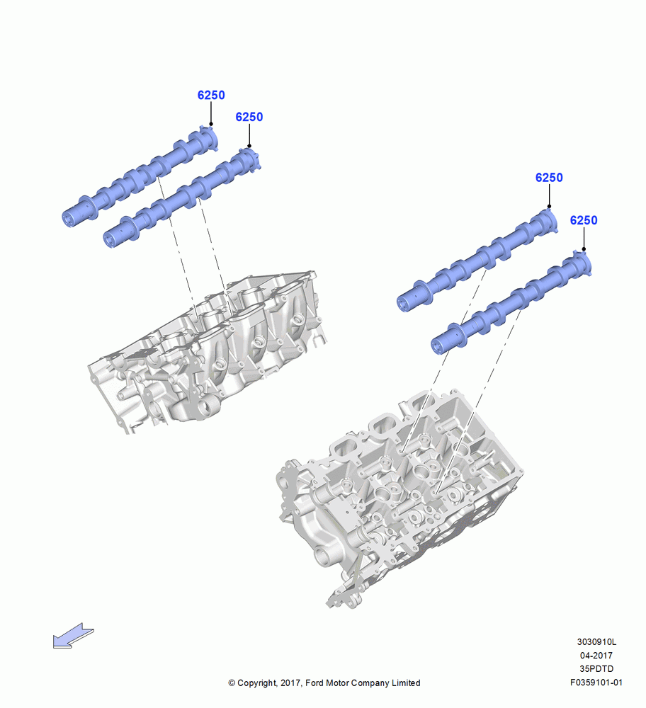 10L - Camshaft, 3.5L V6 GTDI; 25/SEP/2017