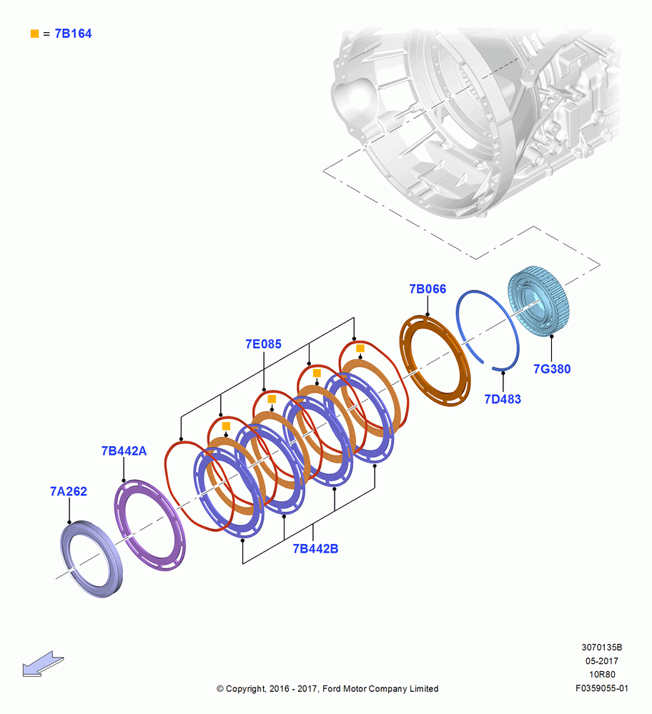 35B - Overdrive Clutch and Components, 10 Speed Auto Transmission (10R80), Same As B Clutch; 25/SEP/2017