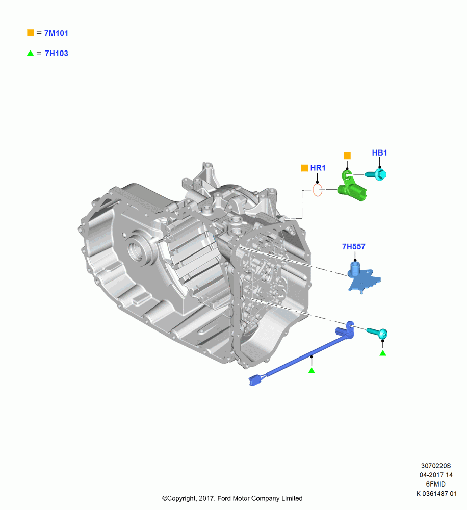 20S - Transmission Modules and Sensors, 6 Speed Auto Trans 6F Mid-Range, 6 Speed Auto Trans 6F15, (+)"ASM/FNA/GU/MEX/MPS/SN/PR/VIR"; 11/SEP/2017