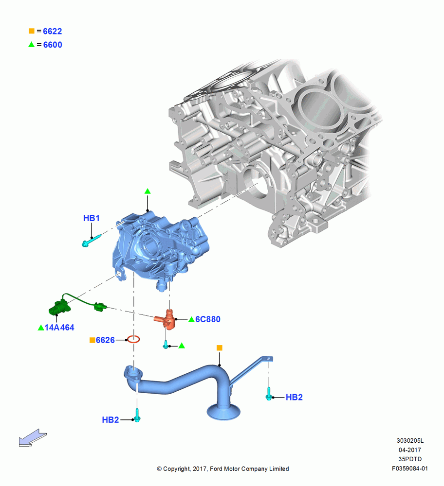 05L - Oil Pump, 3.5L V6 GTDI; 25/SEP/2017