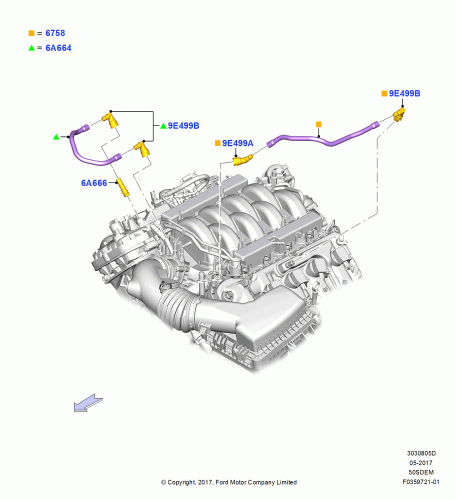 05D - Emission Control - Crankcase, 5.0L V8 32V DOHC EFI Modular, MOD 5.0L-4V DOHC SEFI NA; 02/OCT/2017