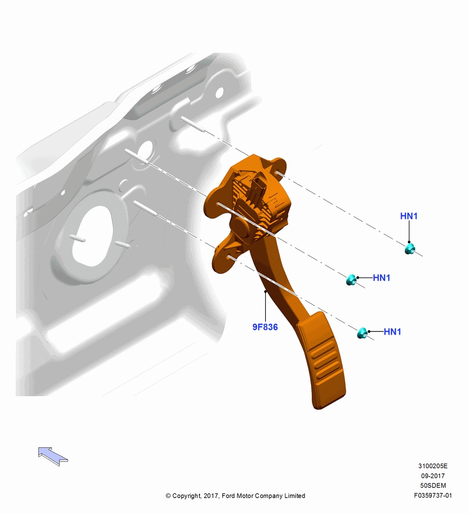05E - Accelerator/Injection Pump Controls, 5.0L V8 32V DOHC EFI Modular, MOD 5.0L-4V DOHC SEFI NA; 02/OCT/2017