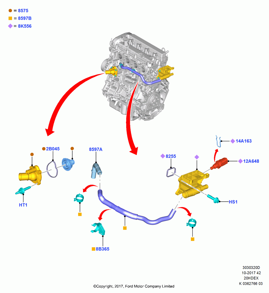 20D - Thermostat/Housing & Related Parts, 2.0L TIVCT DI NA I4, (+)"ASM/FNA/GU/MEX/MPS/SN/PR/VIR"; 11/SEP/2017