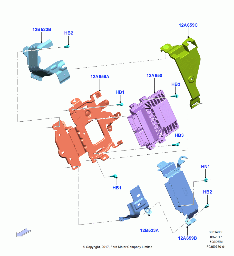 05F - Engine Modules and Sensors, 5.0L V8 32V DOHC EFI Modular, MOD 5.0L-4V DOHC SEFI NA; 02/OCT/2017