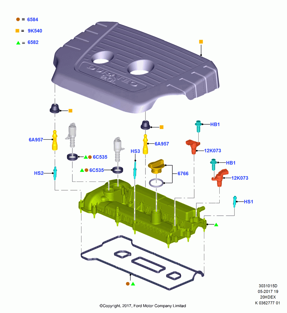 15D - Cylinder Head Cover, 2.0L TIVCT DI NA I4, (+)"ASM/FNA/GU/MEX/MPS/SN/PR/VIR"; 11/SEP/2017