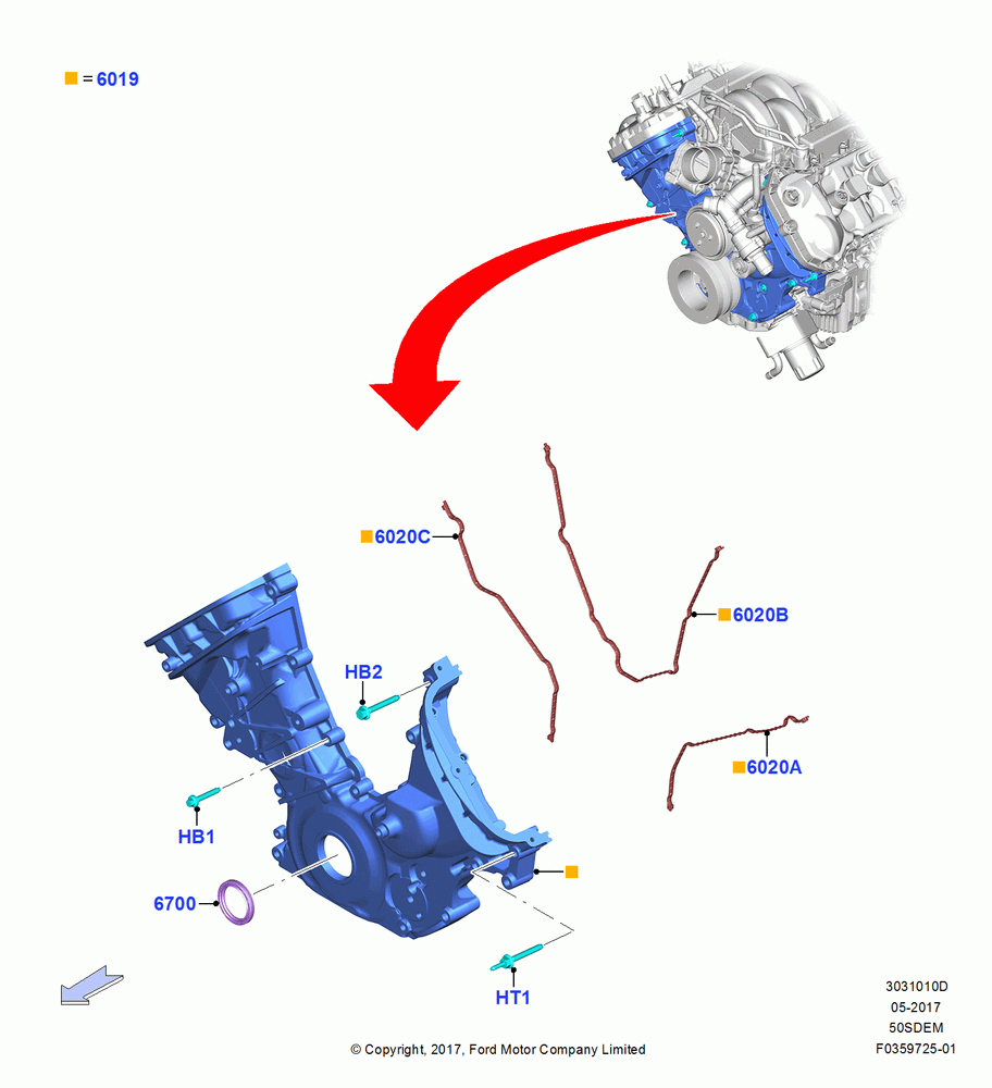 Timing Gear Covers, 5.0L V8 32V DOHC EFI Modular, MOD 5.0L-4V DOHC SEFI NA