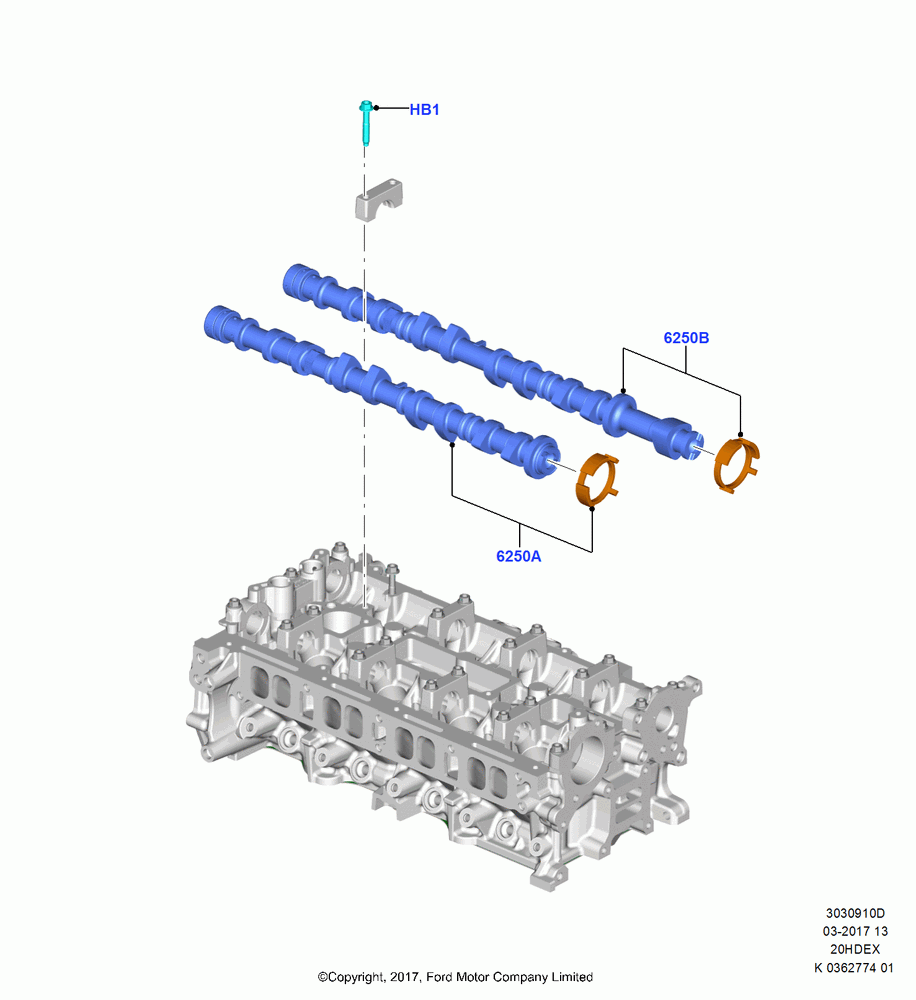 10D - Camshaft, 2.0L TIVCT DI NA I4, (+)"ASM/FNA/GU/MEX/MPS/SN/PR/VIR"; 11/SEP/2017