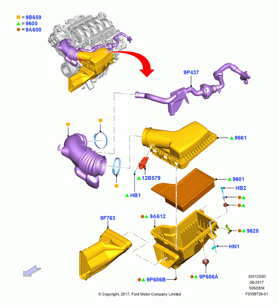 05D - Air Cleaner, MOD 5.0L-4V DOHC SEFI NA; 02/OCT/2017