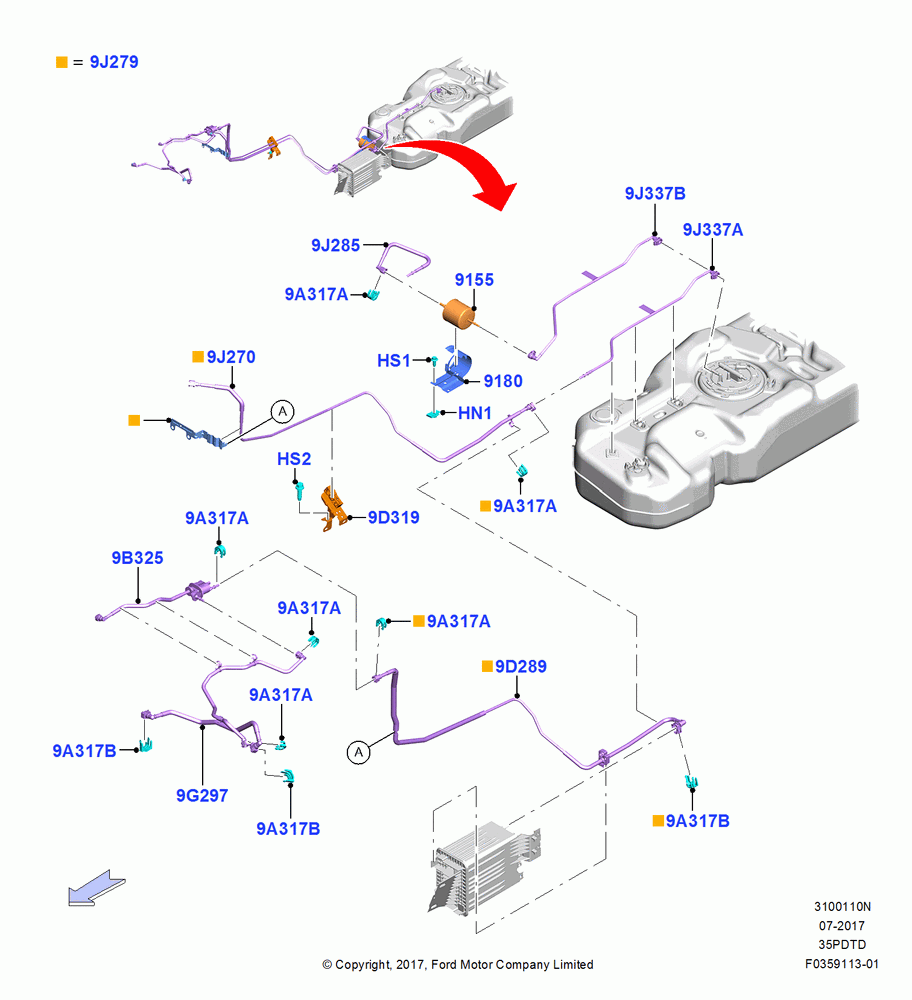 10N - Fuel Lines, 3.5L V6 GTDI; 25/SEP/2017