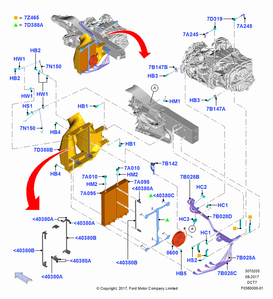 05A - Transmission Cooling Systems, 3.5L V6 GTDI, 7 Speed DCT Automated Manual Trans; 28/OCT/2016-04/DEC/2017