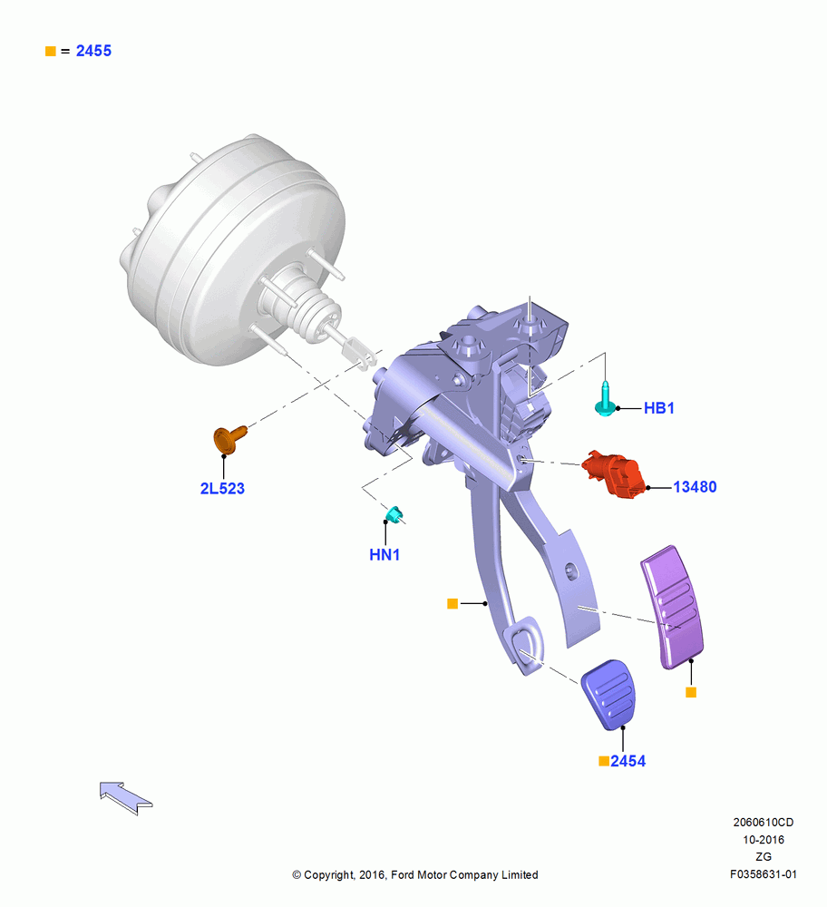 10CD - Brake and Clutch Controls, RHD RWD; 02/OCT/2017