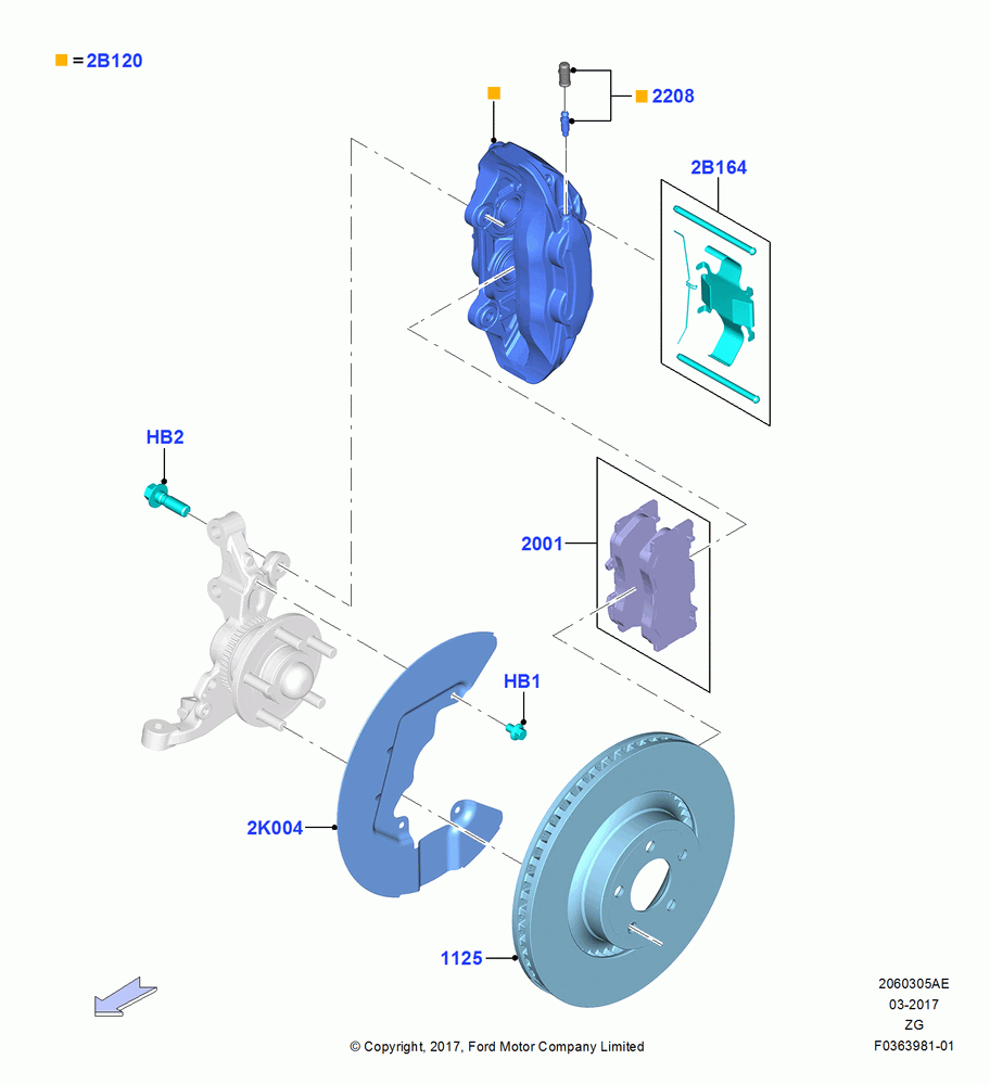05AE - Front Brake Discs and Calipers, With Performance Brakes, With High Series Brakes, Premium Turbo Brakes, High Series Police Brakes; 02/OCT/2017