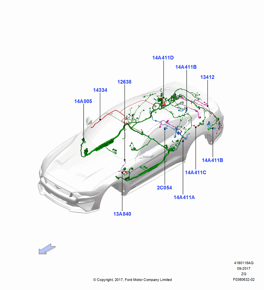 16AG - Wiring - Body And Roof Console, Coupe, Mustang; 02/OCT/2017