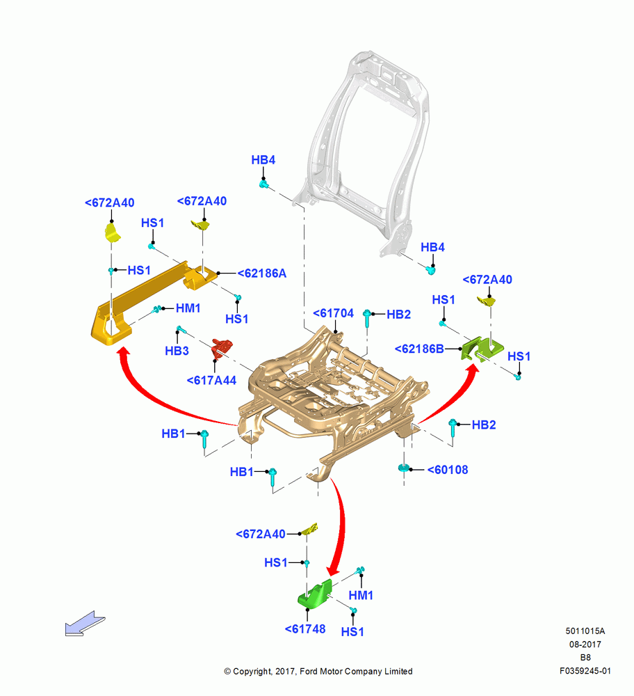 15A - Front Seat Base, With Pass. 2 Way Manual Seat Adjust; 25/SEP/2017