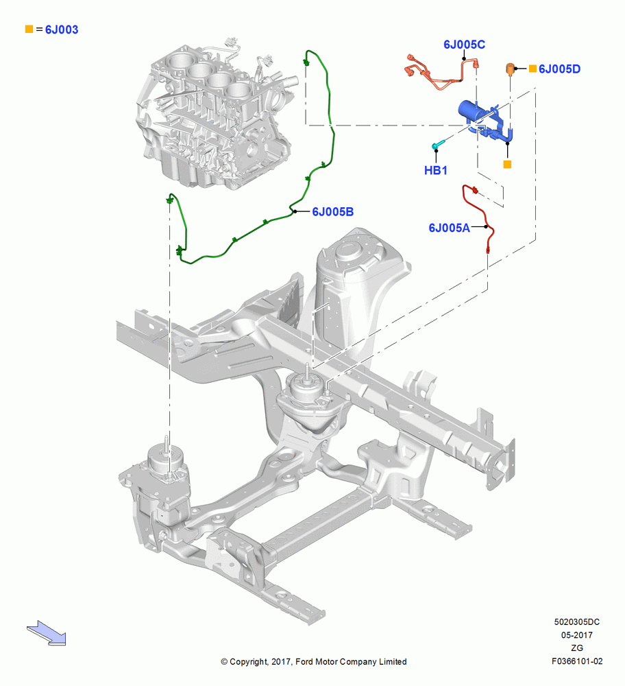 05DC - Engine Mounting, 2.3L EcoBoost, Engine Mount Vacuum System; 02/OCT/2017