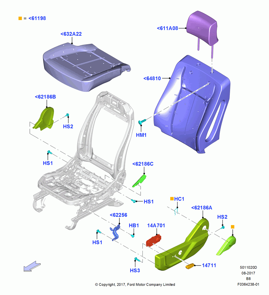 20D - Front Seat Pads/Valances & Heating, With Driver 8 Way Pwr.Seat Adjuster; 25/SEP/2017