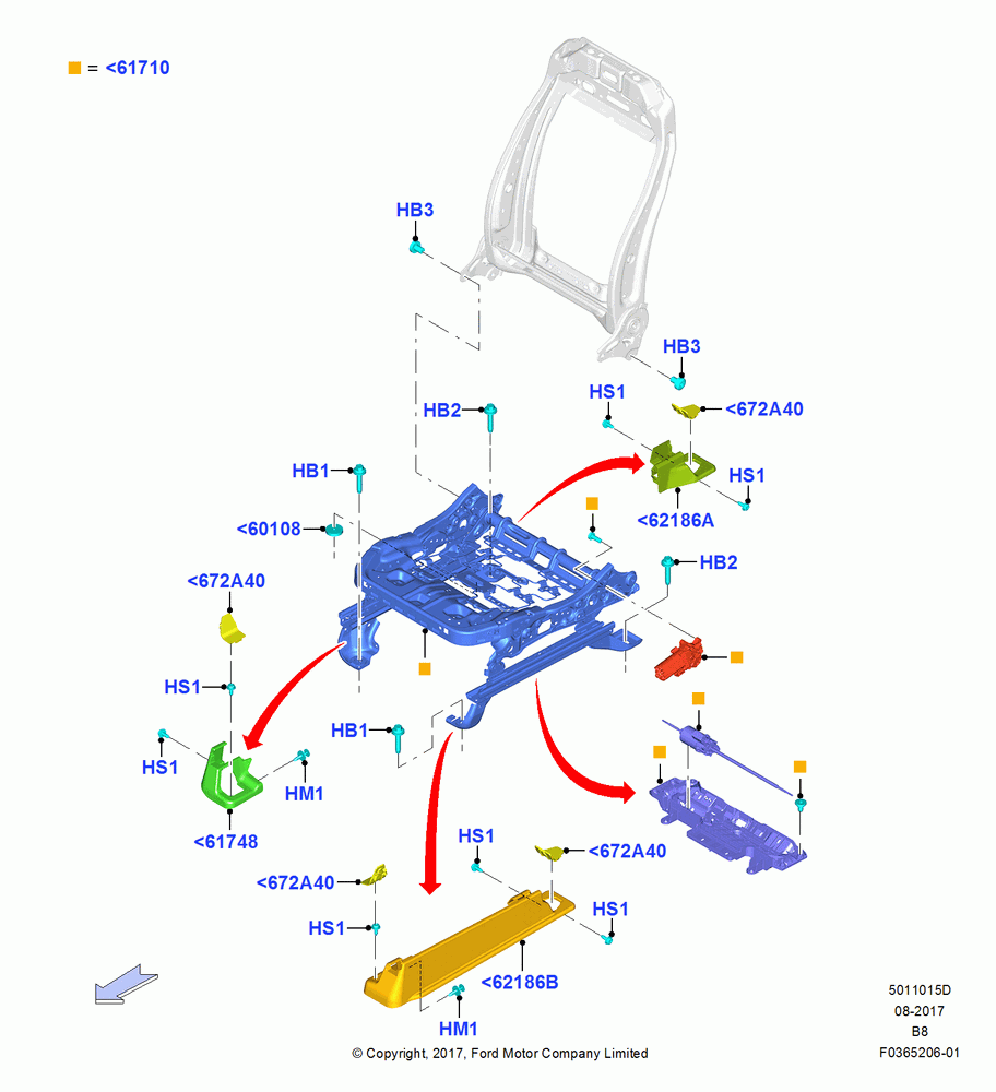 15D - Front Seat Base, With Driver 8 Way Pwr.Seat Adjuster; 25/SEP/2017