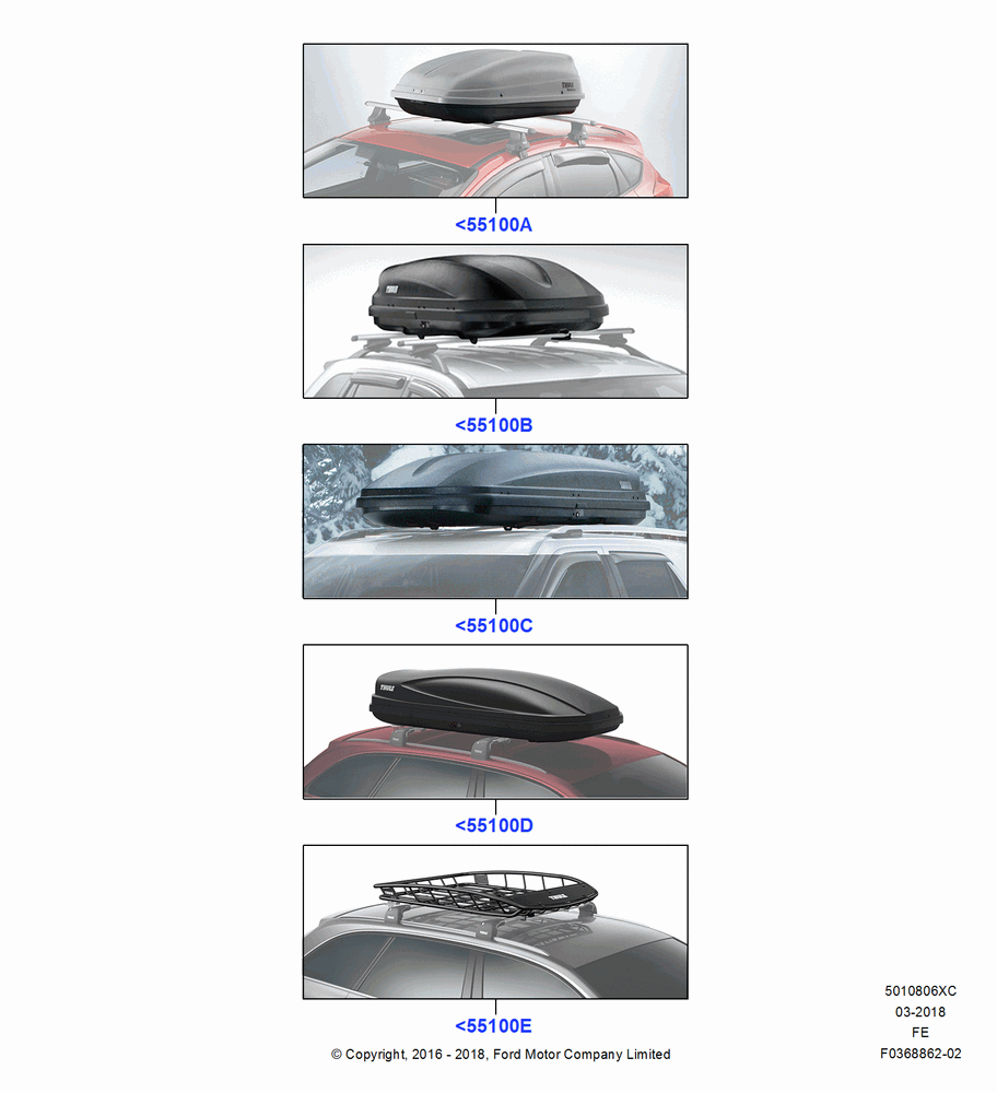 06XC - Accessory Roof Rack Mounting Kits, Thule, Cargo Basket, Cargo Box; 11/JUL/2016