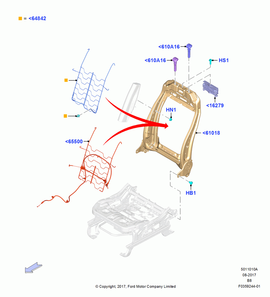 10A - Front Seat Back, With Pass. 2 Way Manual Seat Adjust; 25/SEP/2017