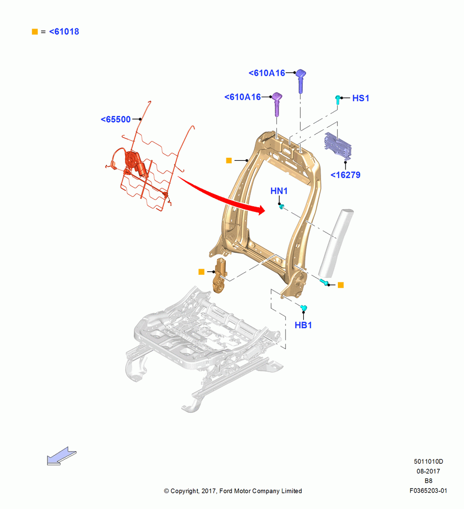 10D - Front Seat Back, With Driver 10 Way Pwr Seat Adjust; 25/SEP/2017