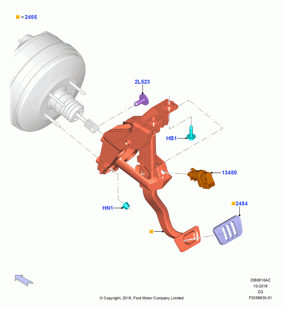 10AC - Brake and Clutch Controls, Automatic Transmission, LHD RWD; 02/OCT/2017
