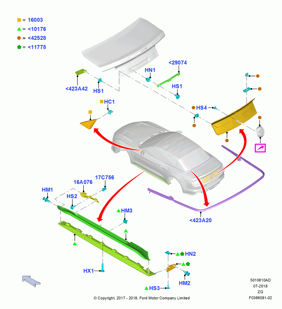 10AD - Body Mouldings, Convertible; 02/OCT/2017