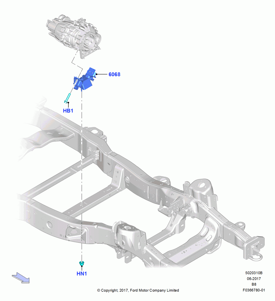 10B - Transmission Mounting, LHD 4WD (Part Time Drive); 25/SEP/2017