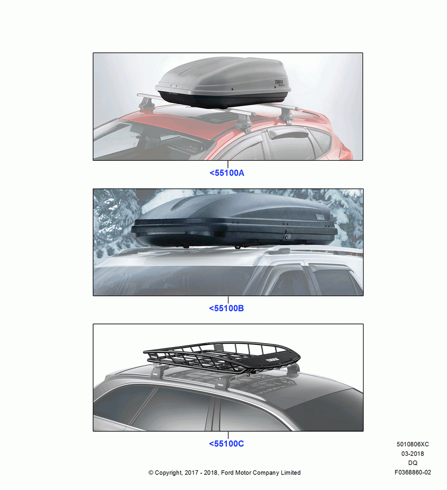 06XC - Accessory Roof Rack Mounting Kits, Thule, Cargo Basket, Cargo Box; 19/JAN/2015