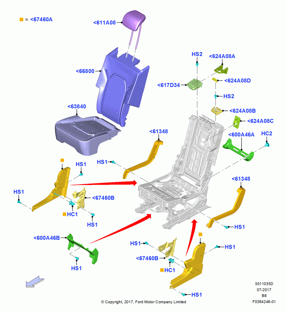 35D - Rear Seat Pads/Valances & Heating, SECOND ROW 40-20-40 SEATS, 2nd Row 40-20-40 P/Fold Easy Entry, 20% Seat; 25/SEP/2017
