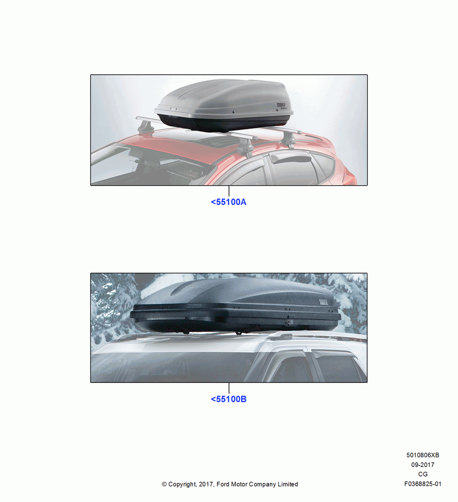 06XB - Accessory Roof Rack Mounting Kits, Cargo Box; 23/JUL/2012-26/APR/2018