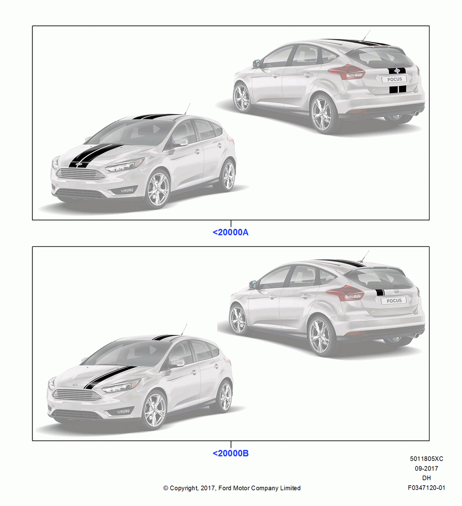 05XC - Stripe Decals, Dual Over The Top Stripe Kit, Accessory, Off Center Over The Top Stripe Kit; 31/JAN/2011-04/MAY/2018