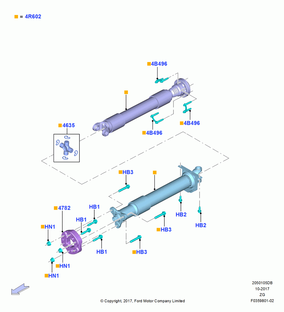 Drive Shaft - Rear Axle Drive, 2.3L EcoBoost