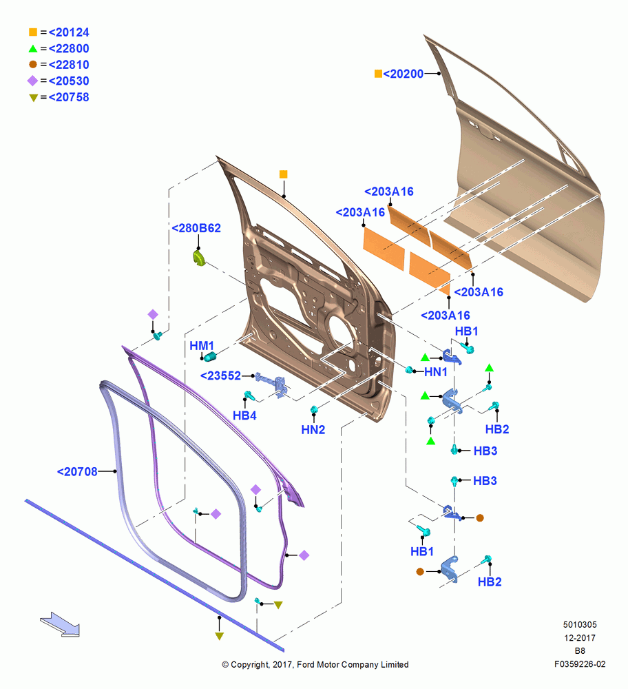 05 - Front Doors, Hinges & Weatherstrips; 25/SEP/2017
