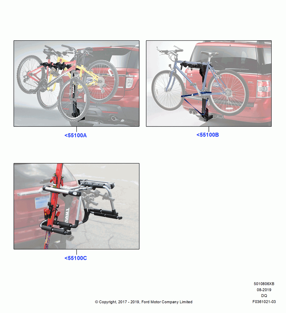 06XB - Accessory Roof Rack Mounting Kits, Thule, Rear Hitch Mount Bike Rack; 19/JAN/2015