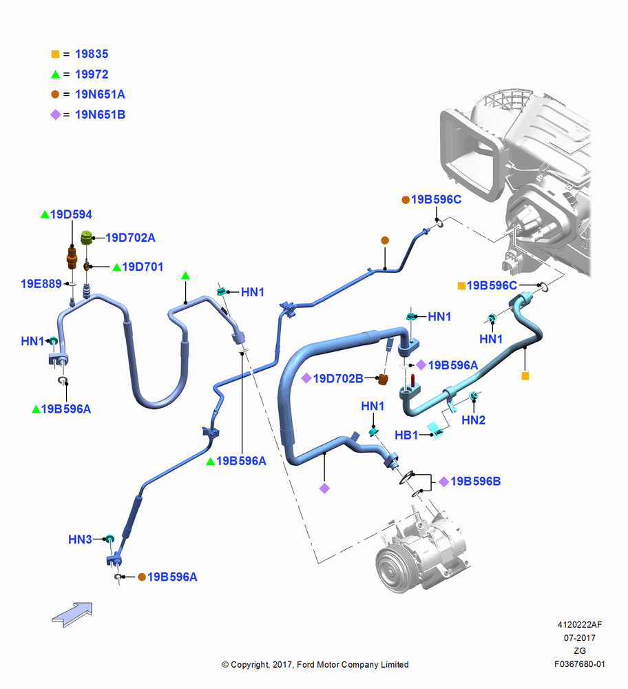 22AF - Air Conditioning System, MOD 5.0L-4V DOHC SEFI NA, North American Markets; 02/OCT/2017
