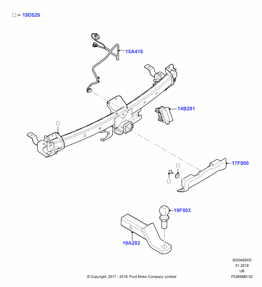 05XD - Tow Bar, Accessory; 24/OCT/2017-03/MAR/2019