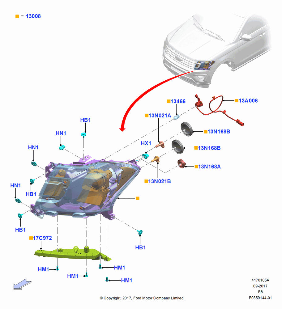 05A - Headlamps and Front Flasher Lamps, Headlamps - Halogen; 25/SEP/2017