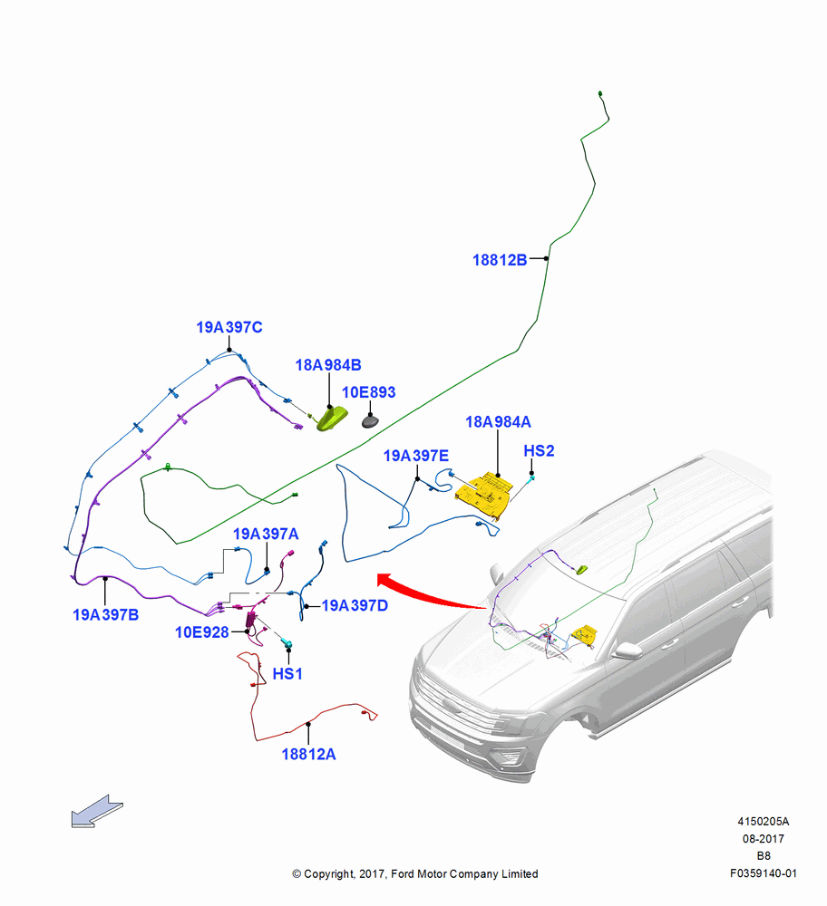 05A - Antenna, ICE-Low Level CD + AM/FM Radio, Mid Audio + CD + Sdars; 25/SEP/2017