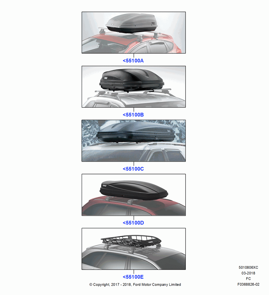 06XC - Accessory Roof Rack Mounting Kits, (+) North American Markets, Thule, Cargo Basket, Cargo Box; 20/OCT/2014