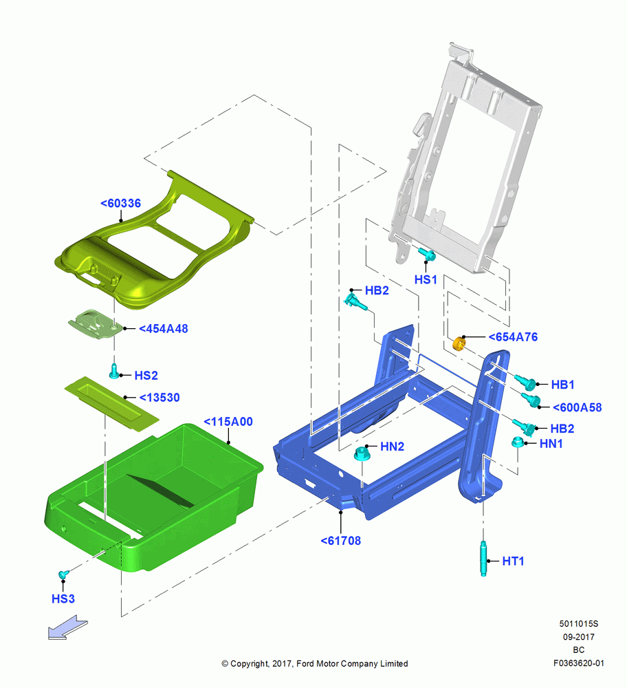 15S - Front Seat Base, With 40/20/40 Split Bench Frnt Seat, 20% Seat; 02/OCT/2017