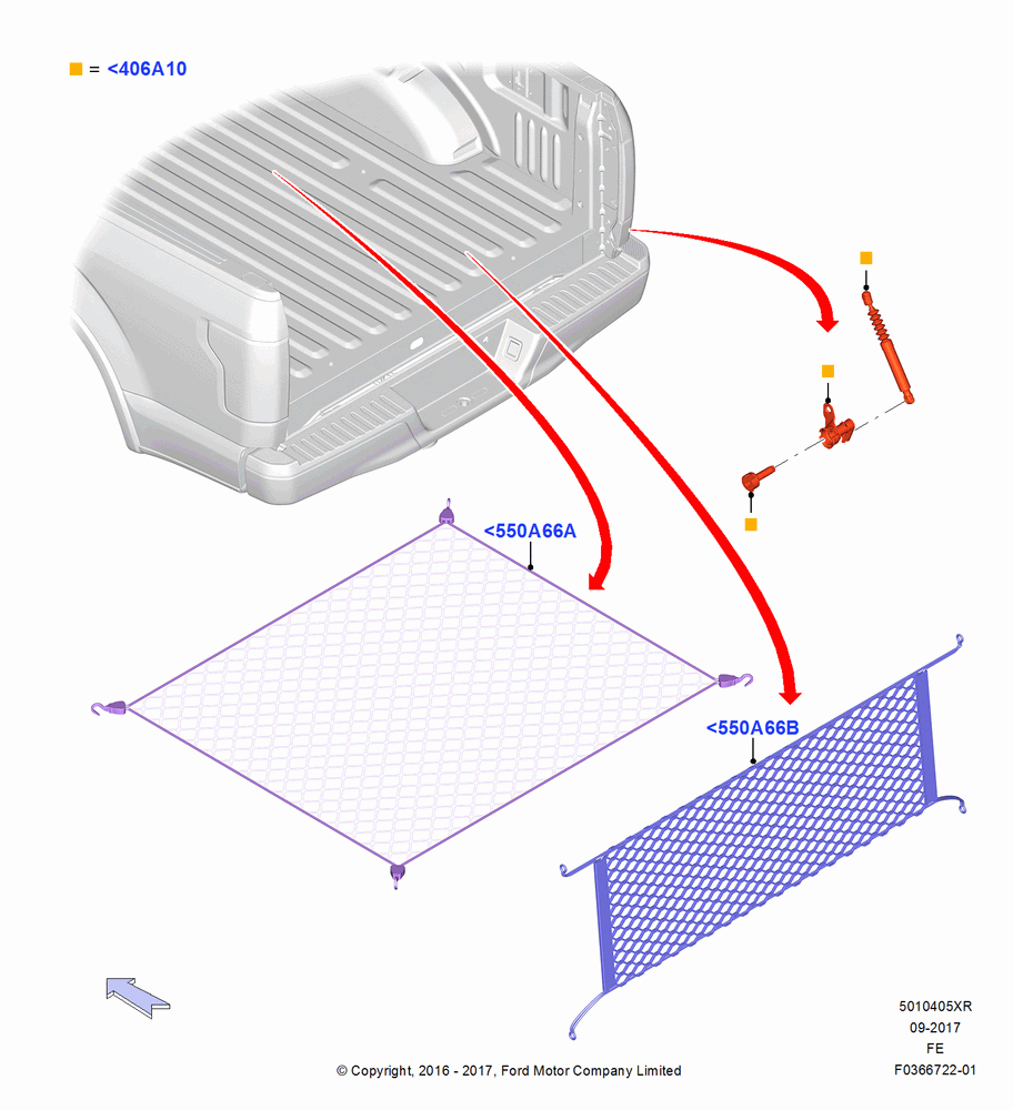 05XR - Pick Up Box/Tailgate and Tonneau, Accessory, Cargo Net, Tailgate Damper; 11/JUL/2016