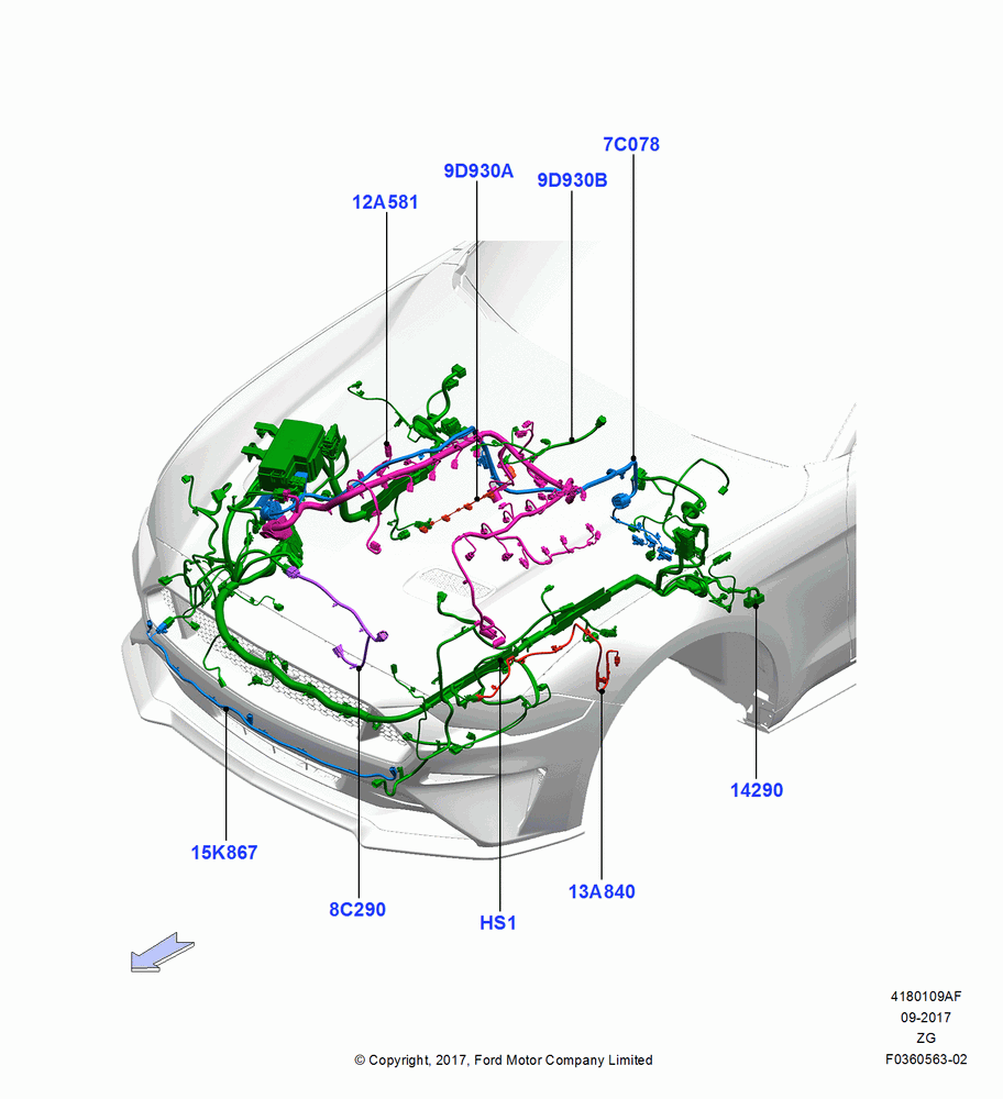 09AF - Wiring - Engine And Transmission, MOD 5.0L-4V DOHC SEFI NA; 02/OCT/2017