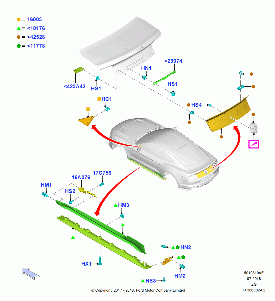 10AE - Body Mouldings, Coupe; 02/OCT/2017