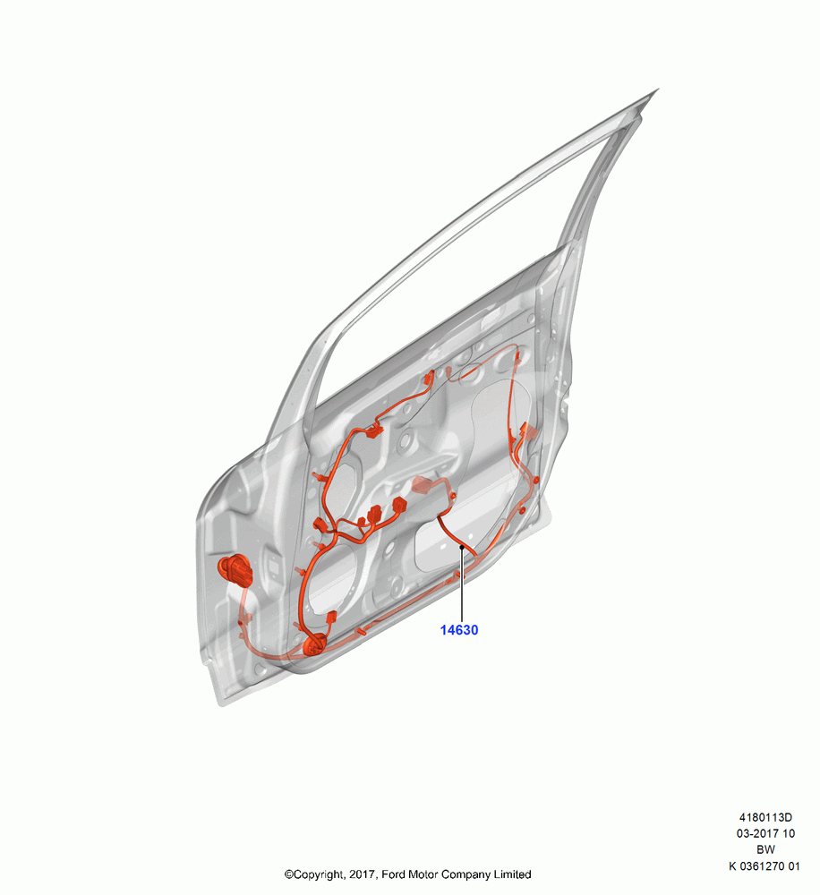 13D - Wiring - Body Closures, (+)"ASM/FNA/GU/MEX/MPS/SN/PR/VIR", Front Doors; 11/SEP/2017