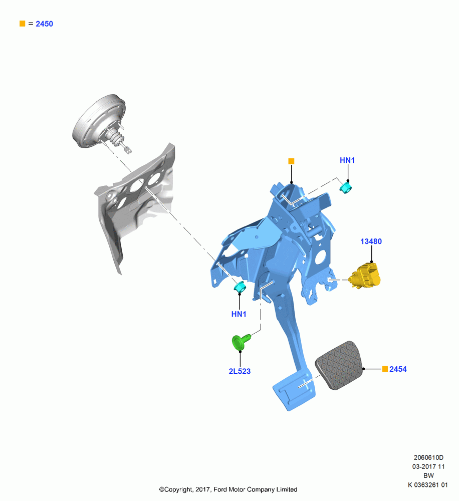10D - Brake and Clutch Controls, 6 Speed Auto Trans 6F Mid-Range, 6 Speed Auto Trans 6F15, (+)"ASM/FNA/GU/MEX/MPS/SN/PR/VIR"; 11/SEP/2017