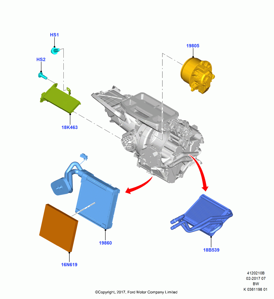 10B - Heater/Air Cond.Internal Components, (+)"ASM/FNA/GU/MEX/MPS/SN/PR/VIR"; 11/SEP/2017