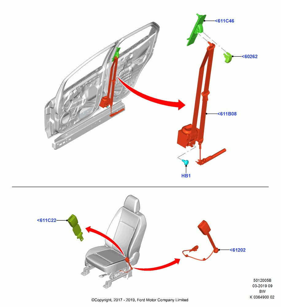 05B - Front Seat Belts, (+)"ASM/FNA/GU/MEX/MPS/SN/PR/VIR"; 11/SEP/2017