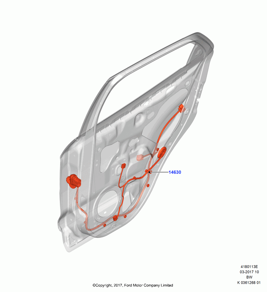 13E - Wiring - Body Closures, (+)"ASM/FNA/GU/MEX/MPS/SN/PR/VIR", Rear Doors; 11/SEP/2017