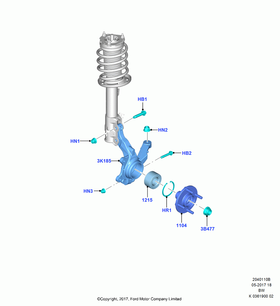 10B - Front Knuckle and Hub, (+)"ASM/FNA/GU/MEX/MPS/SN/PR/VIR"; 11/SEP/2017